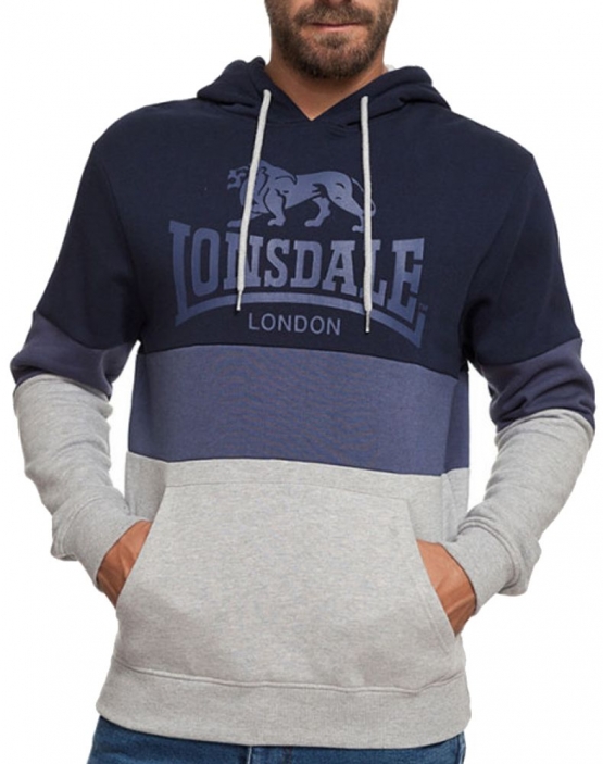 Lonsdale London Hoodie Sweatshirt mit Kapuze Blau hellgrau  Gr. S M L XL XXL