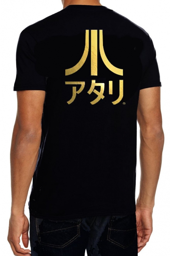 ATARI Japan Gold ORIGINAL  T-Shirt Schwarz Gr. S M L XL 2XL Druck vorne + hinten