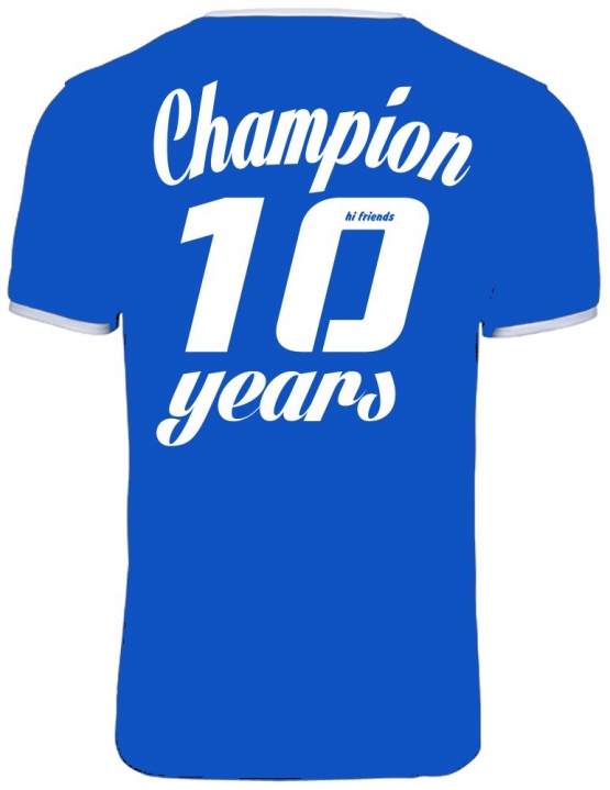 Champion 10 Jahre ! Geburtstags T-Shirt Ringer-blau