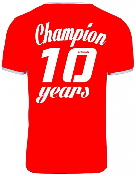 Champion 10 Jahre ! Geburtstags T-Shirt Ringer-blau