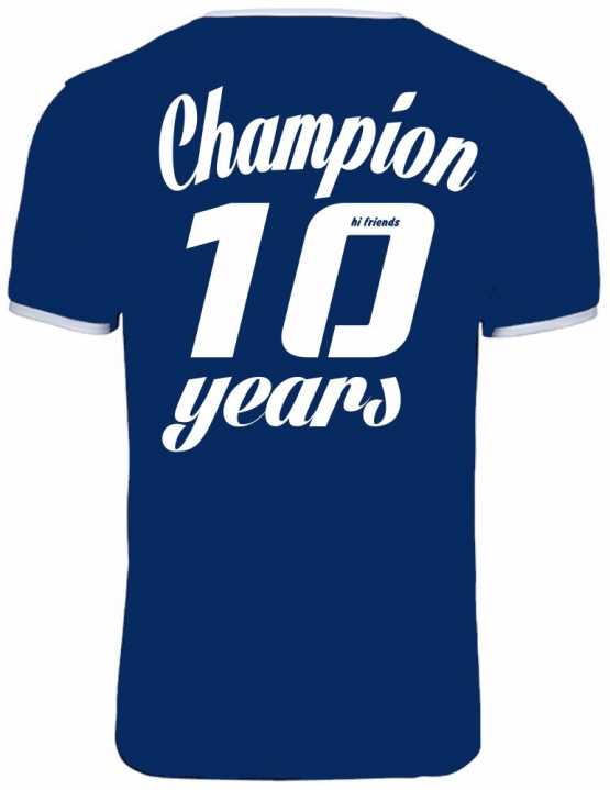 Champion 10 Jahre ! Geburtstags T-Shirt Ringer-blau