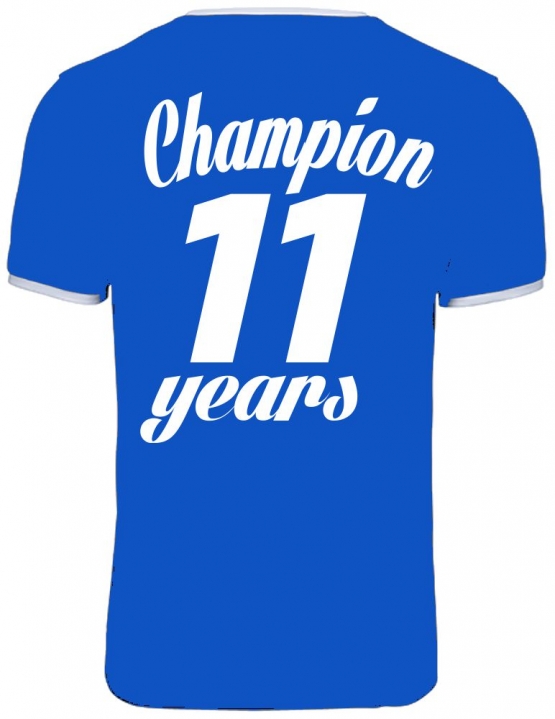 Champion 11 Jahre ! Geburtstags T-Shirt Ringer-blau