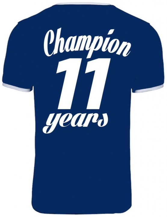 Champion 11 Jahre ! Geburtstags T-Shirt Ringer-blau