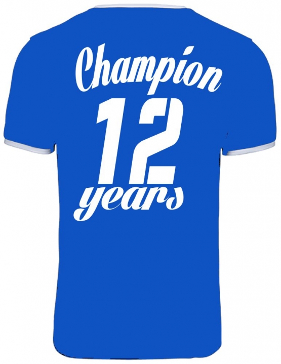 Champion 12 Jahre ! Geburtstags T-Shirt Ringer-blau