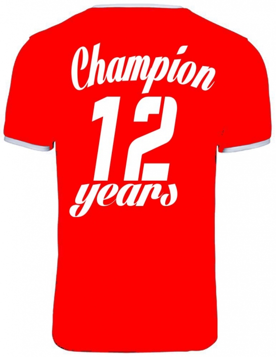 Champion 12 Jahre ! Geburtstags T-Shirt Ringer-blau