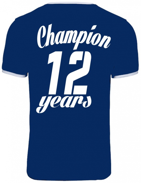 Champion 12 Jahre ! Geburtstags T-Shirt Ringer-blau