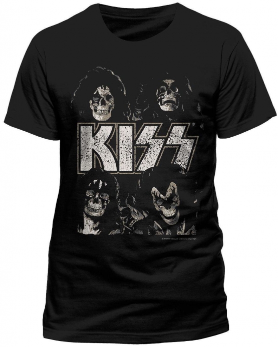 KISS SKULL HEADS  ORIGINAL schwarz Grössen S M L XL 2XL