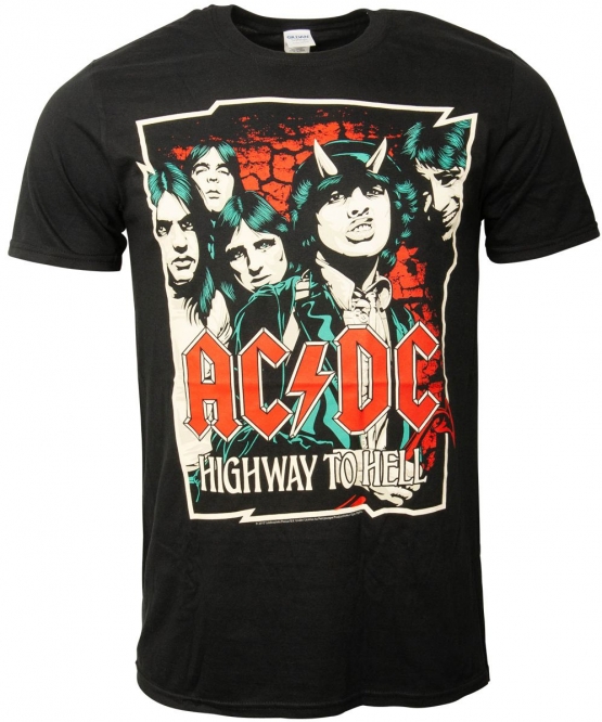 AC/DC HIGHWAY TO HELL Cartoon ! ORIGINAL schwarz Grössen S M L XL 2XL