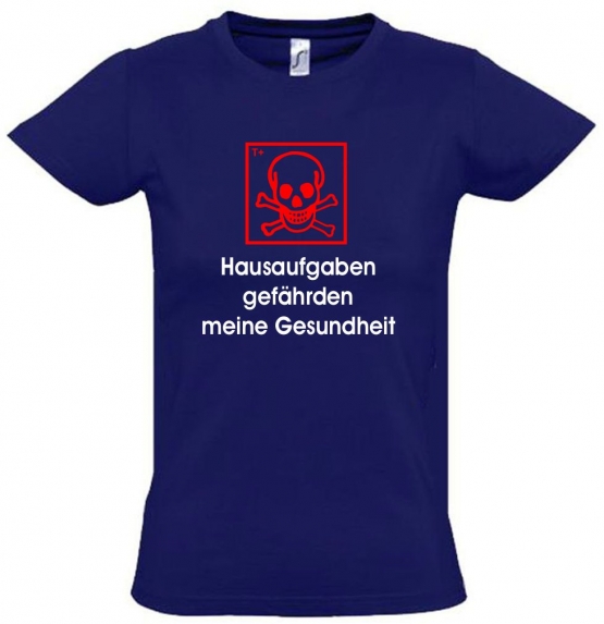 Hausaufgaben gefährden meine Gesundheit ! T-Shirt Gr. 116 128 140 152 164 cm