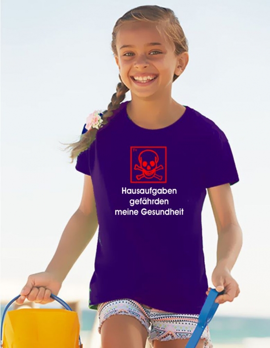 Hausaufgaben gefährden meine Gesundheit ! T-Shirt Gr. 116 128 140 152 164 cm