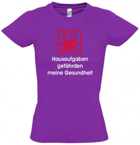 Hausaufgaben gefährden meine Gesundheit ! T-Shirt Gr. 116 128 140 152 164 cm