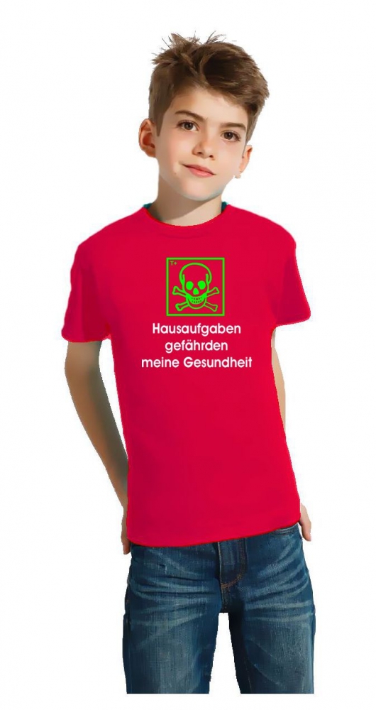 Hausaufgaben gefährden meine Gesundheit ! T-Shirt Gr. 116 128 140 152 164 cm