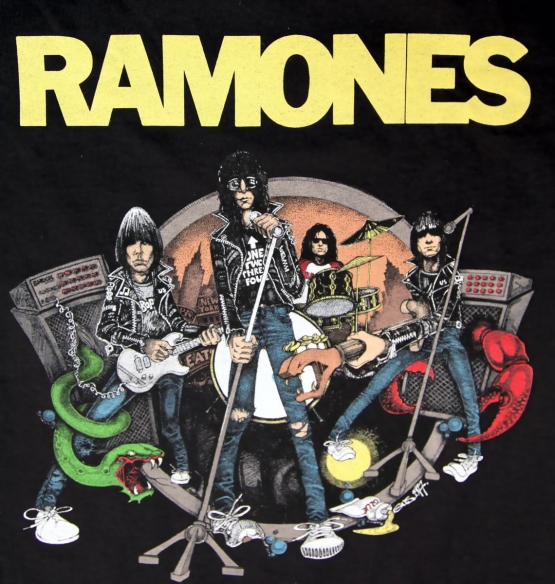 THE RAMONES ILLO cartoon ORIGINAL Schwarz Grössen S M L XL