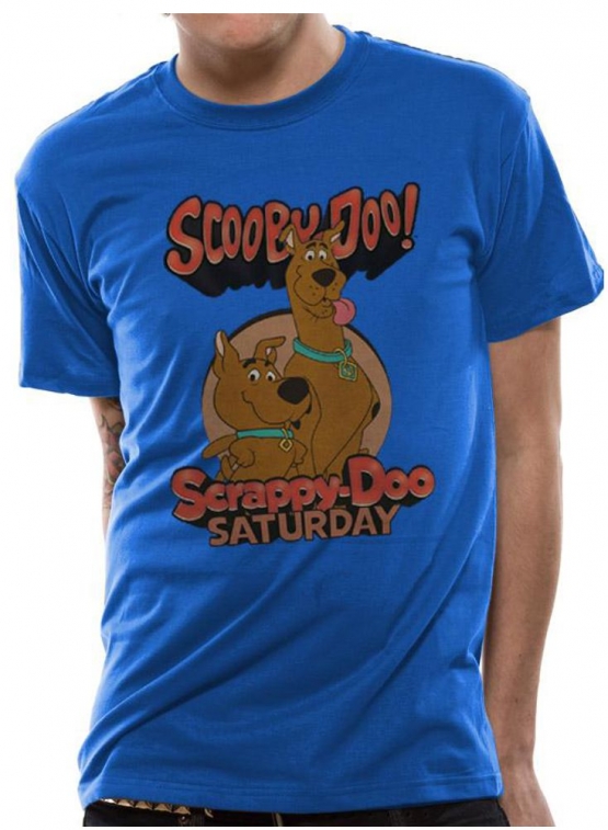 SCOOBY DOO SATURDAY Scooby and Scarppy ORIGINAL Blau Grössen S M L XL