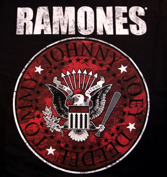 THE RAMONES SEAL RED FILL PRESIDENT 1 2 3 4  HEY HOO LETS GO Schwarz-rot Grössen S M L XL