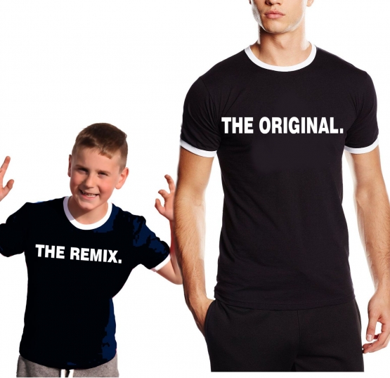 THE ORIGINAL + THE REMIX Bundle T-Shirt Set Vater und Sohn / Tochter Gr.S M L XL XXL + 128 140 152 164cm