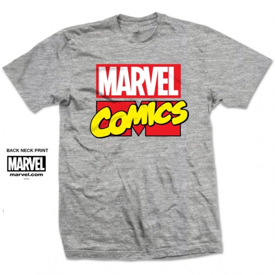 MARVEL COMICS Logo T-Shirt Original Grau S M L XL 2XL