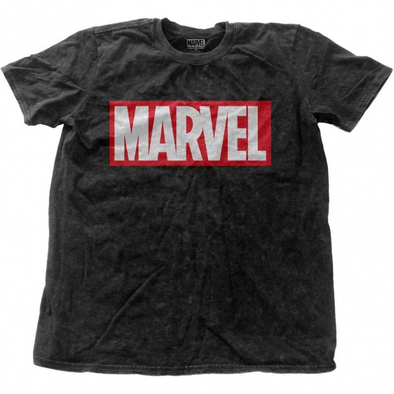 MARVEL COMICS Logo T-Shirt Original vintage-black snow wash S M L XL 2XL