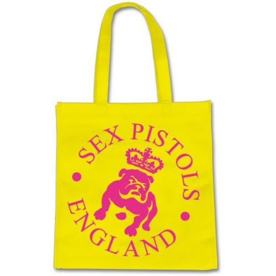 SEX PISTOLS Beutel Stofftasche Gelb Punk Bierbeutel Bulldog England