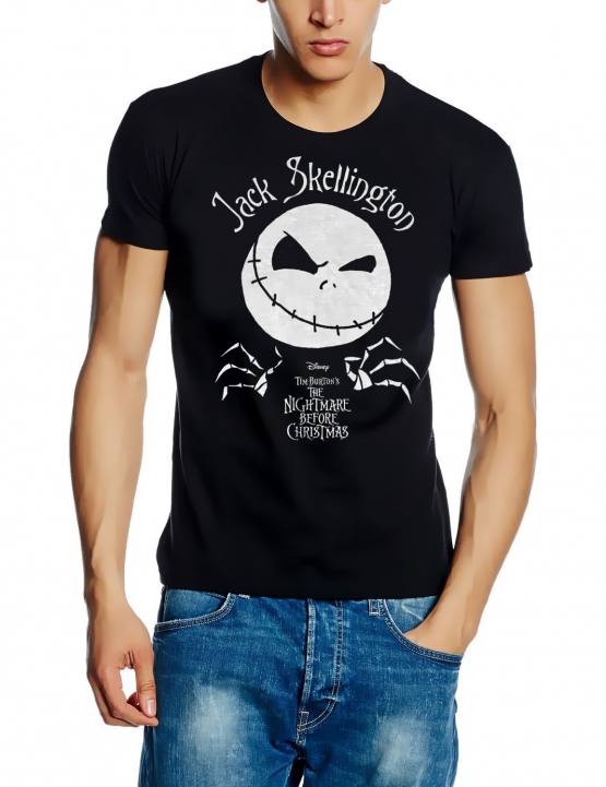 TIM BURTON´S The Nightmare before Christmas - Jack Skellington T-Shirt Schwarz Marvel S M L XL