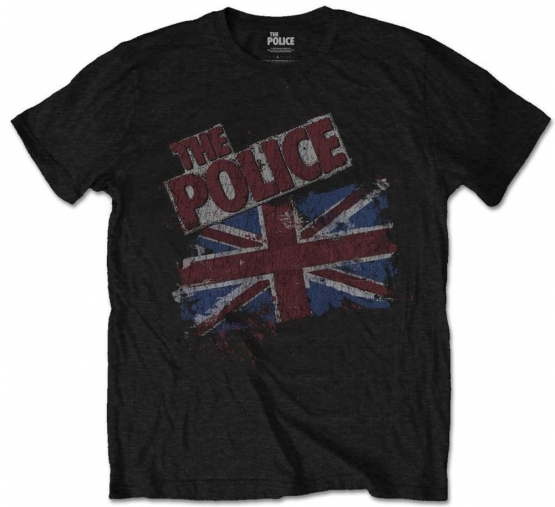 THE POLICE vintage UNION JACK British Flag Original schwarz Grössen S M L XL 2XL