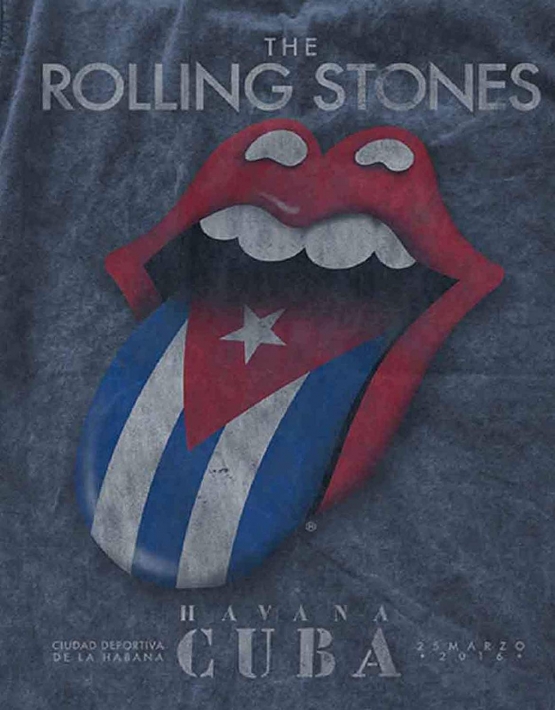 ROLLING STONES HAVANA Cuba  Herren T-Shirt  vintage Blau S M L XL 2XL