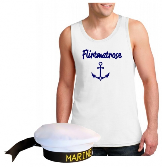 Flirtmatrose Matrosenkostüm Gruppenkostüm Tankshirt Muskelshirt Gr.S M L XL XXL 3XL 4XL 5XL