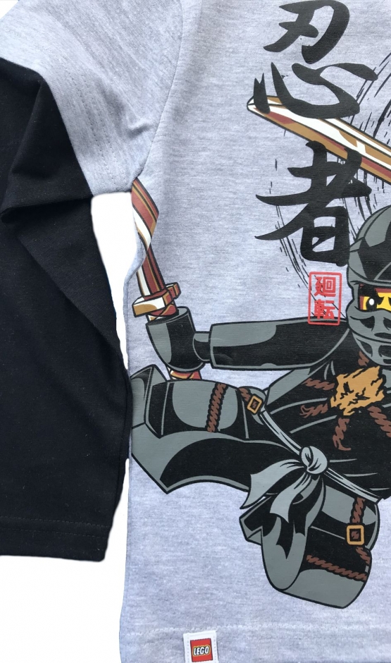 LEGO NINJAGO Jungen Ninja Langarm T-Shirt Original Hellgrau 4 6 8 10 Jahre 104 116 128 140 cm