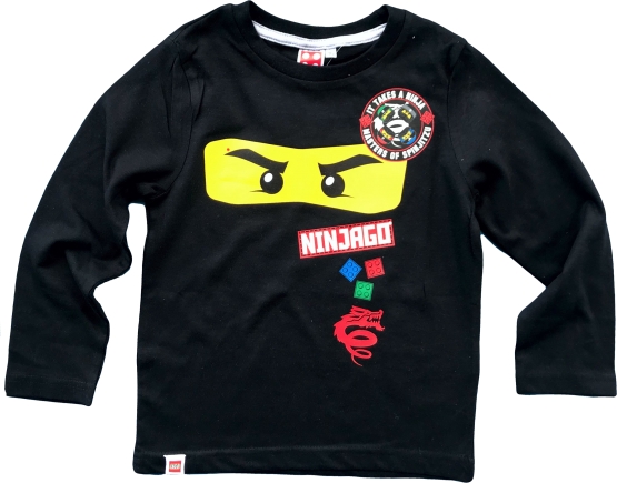 NINJAGO LEGO Ninja Langarm T-Shirt Original Schwarz 4 6 8 10 Jahre 104 116 128 140 cm