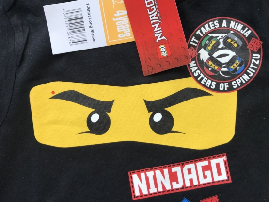 NINJAGO LEGO Ninja Langarm T-Shirt Original Schwarz 4 6 8 10 Jahre 104 116 128 140 cm