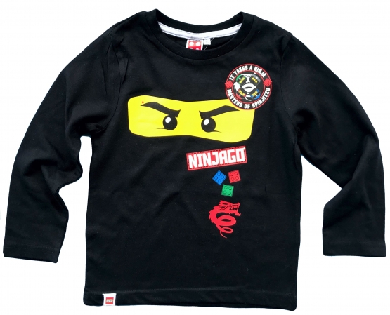 NINJAGO LEGO Ninja Langarm T-Shirt Original Schwarz 4 6 8 10 Jahre 104 116 128 140 cm