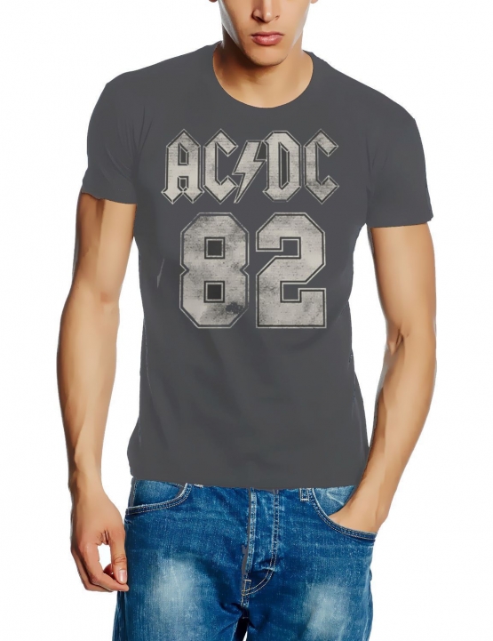 AC/DC College 82 original Herren T-Shirt  Grau S M L XL 2XL