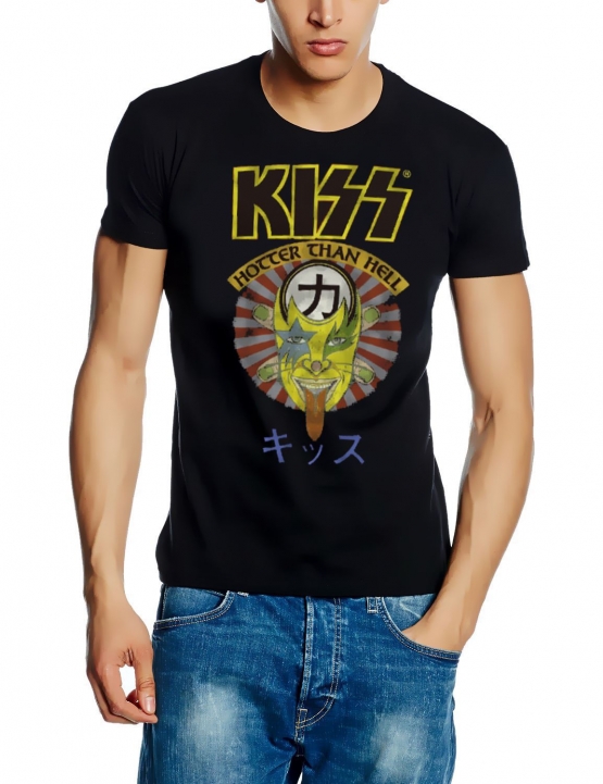 KISS - Hotter than Hell Japan original Herren T-Shirt  Schwarz S M L XL 2XL