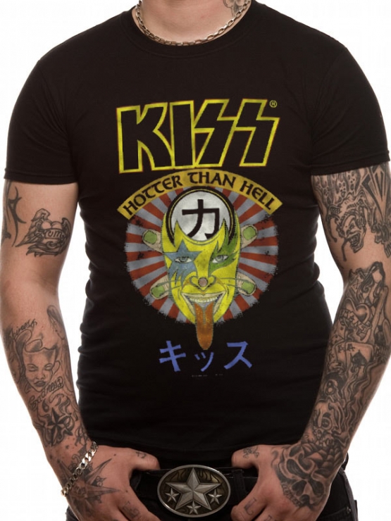 KISS - Hotter than Hell Japan original Herren T-Shirt  Schwarz S M L XL 2XL