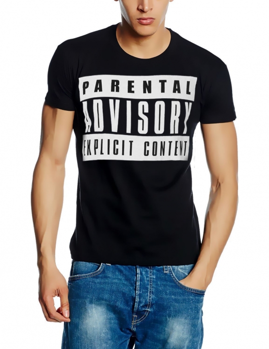 PARENTAL ADVISORY EXPLICIT CONTENT original Herren T-Shirt  Schwarz S M L XL 2XL