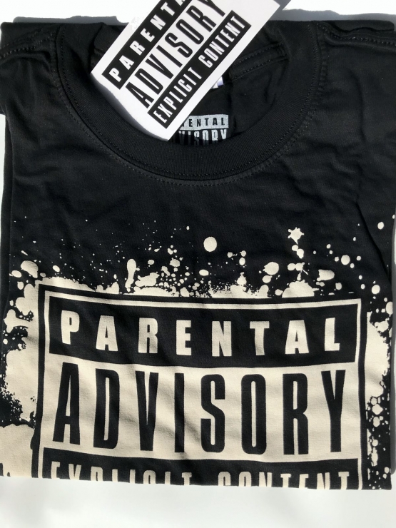 PARENTAL ADVISORY EXPLICIT CONTENT original Spaypaint Herren T-Shirt  Schwarz S M L XL 2XL