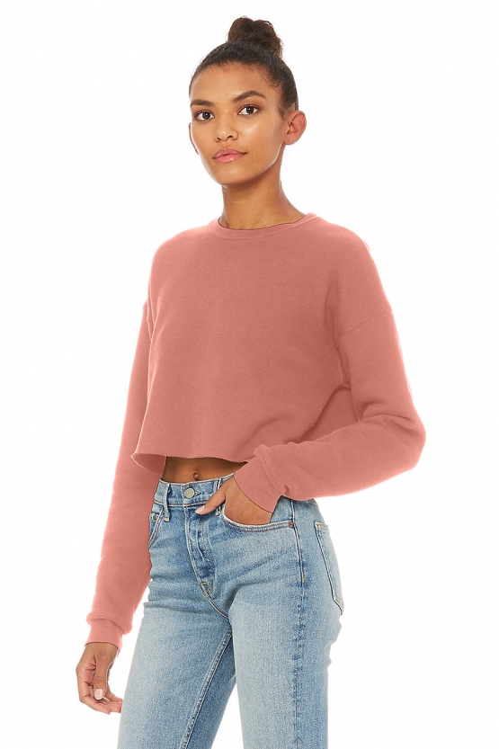 Bauchfrei Sweatshirt original crops TOP CROP Damen Sweater kurz gschnitten S M L XL Friday Club v Farben