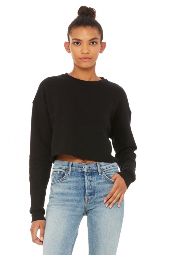 Bauchfrei Sweatshirt original crops TOP CROP Damen Sweater kurz gschnitten S M L XL Friday Club v Farben