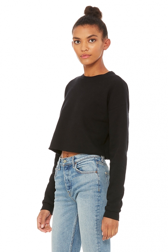 Bauchfrei Sweatshirt original crops TOP CROP Damen Sweater kurz gschnitten S M L XL Friday Club v Farben