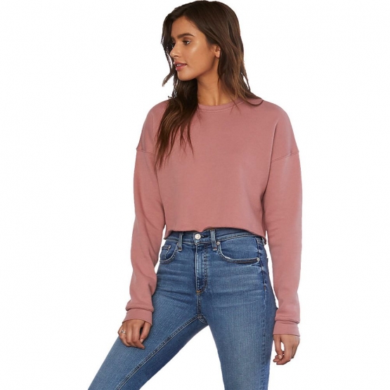 Bauchfrei Sweatshirt original crops TOP CROP Damen Sweater kurz gschnitten S M L XL Friday Club v Farben