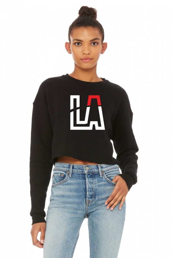 LA Bauchfrei Sweatshirt original crops TOP CROP Damen Sweater kurz geschnitten S M L XL Friday Club Black