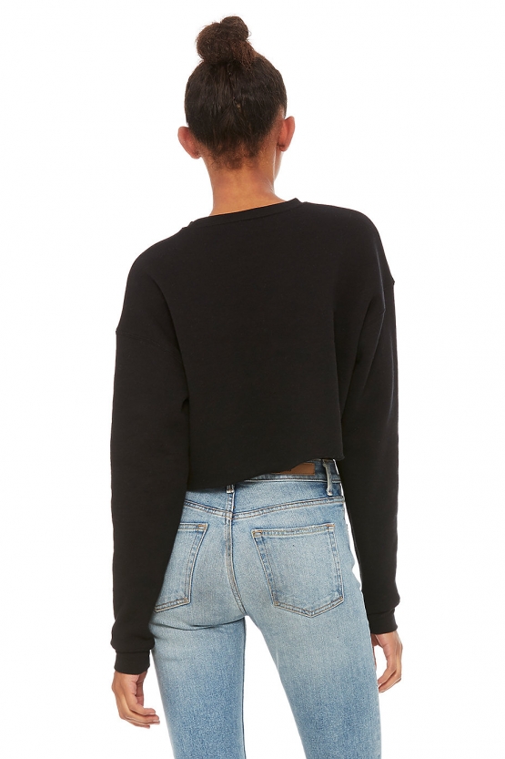 LA Bauchfrei Sweatshirt original crops TOP CROP Damen Sweater kurz geschnitten S M L XL Friday Club Black