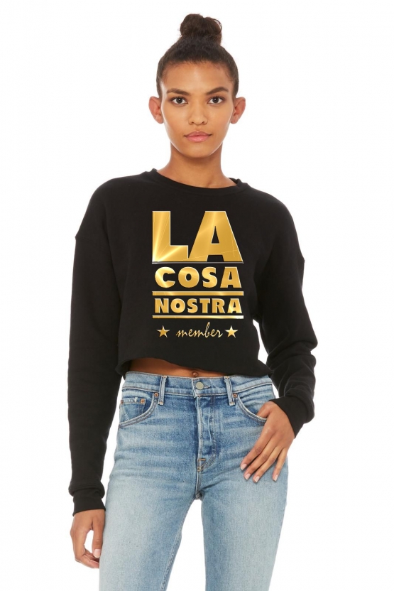 LA Cosa Nostra member Bauchfrei Sweatshirt original crops TOP CROP Damen Sweater kurz geschnitten S M L XL Friday Club BLA Cosa Nostra memberck