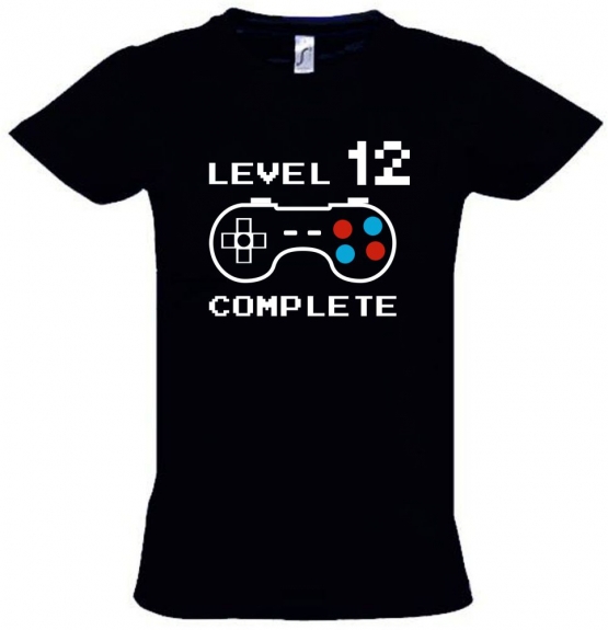 LEVEL 12 complete T-Shirt oder Hoodie Sweatshirt für Kinder 12 Jahre Geburtstag Geschenk Gamer Konsole Gr. 152 164 cm oder Herren XS S M