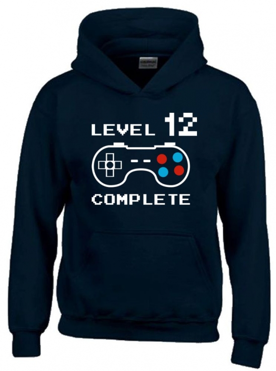 LEVEL 12 complete T-Shirt oder Hoodie Sweatshirt für Kinder 12 Jahre Geburtstag Geschenk Gamer Konsole Gr. 152 164 cm oder Herren XS S M