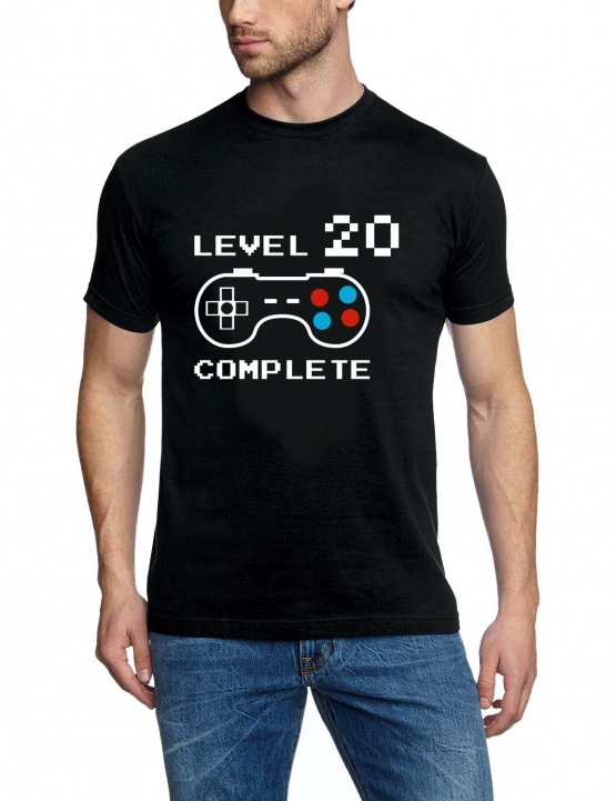 LEVEL 20 complete T-Shirt oder Hoodie Sweatshirt für Kinder 20 Jahre Geburtstag Geschenk Gamer Konsole Gr. XS S M L XL XXL