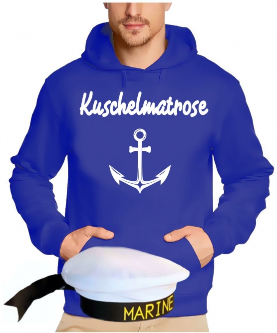 Matrosen  Kostüm 2 Teile Partymatrose Tanzmatrose Feiermatrose Saufmatrose vers. zur Auswahl Hoodie Sweatshirt mit Kapuze Gruppenkostüm Gr.S M L XL XXL 3XL 4XL 5XL