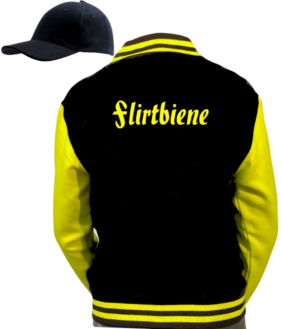 Bienen  Kostüm Partybiene Tanzbiene Feierbiene Sektbiene vers. zur Auswahl Jacke + Cap Gruppenkostüm schwarz gelb Gr.S M L XL XXL 3XL