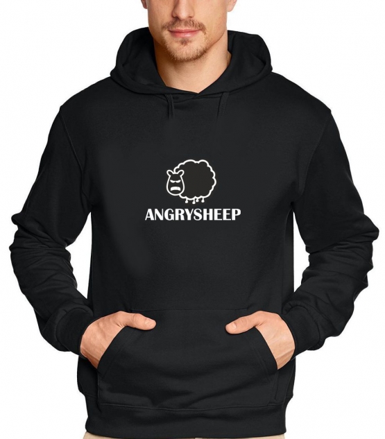 ANGRY SHEEP T-Shirt  Schwarz  S M L XL 2XL 3XL 4XL 5XL T-Shirt oder Hoodie Sweatshirt Pullover mit Kapuze