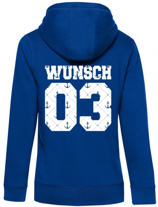 Partnerlook mit Wunschname & Wunschnummer Personalisierbar – Hoodie, Sweatshirt & Pullover für Pärchen, Familie & Freunde - Schwarz, Grau, Blau, Weiß, XS-5XL